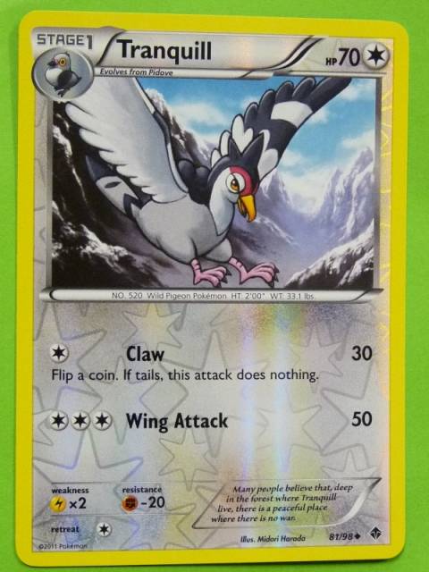 POKEMON B&W Foil Emerging Powers - TRANQUILL 81/98