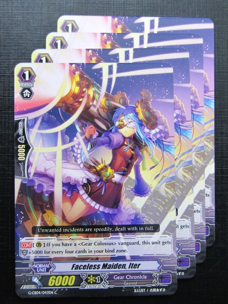 Vanguard Cards: FACELESS MAIDEN, ITER G-CB04 x4 # 20A10