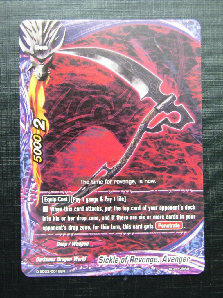 Buddyfight Cards: SICKLE OF REVENGE, AVENGER D-SD03 # 18E92