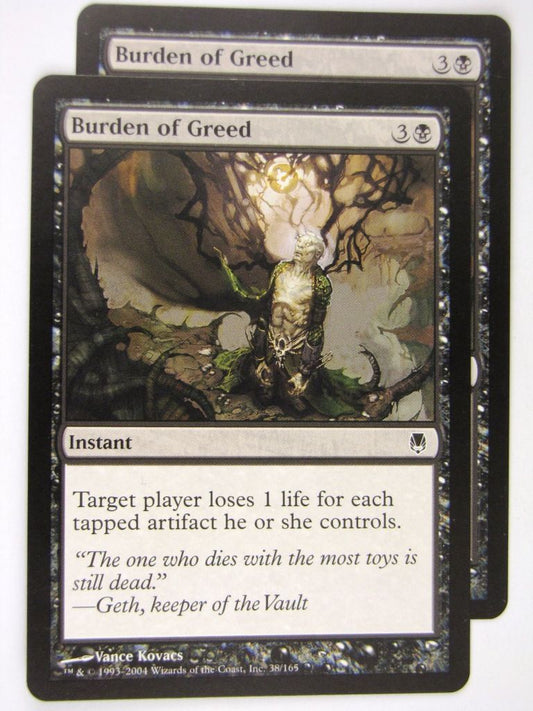 MTG Magic: the Gathering Cards: BURDEN OF GREED x2: DST