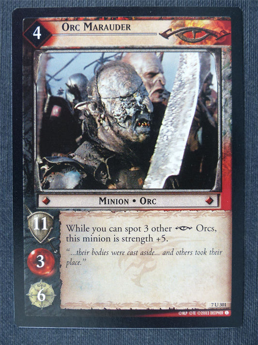 Orc Marauder 7 U 301 - LotrR Cards #3HV