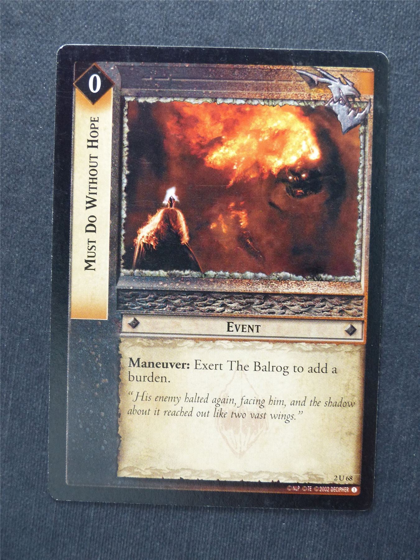 Must Do Without Hope 2 U 68 - LotR Cards #2E