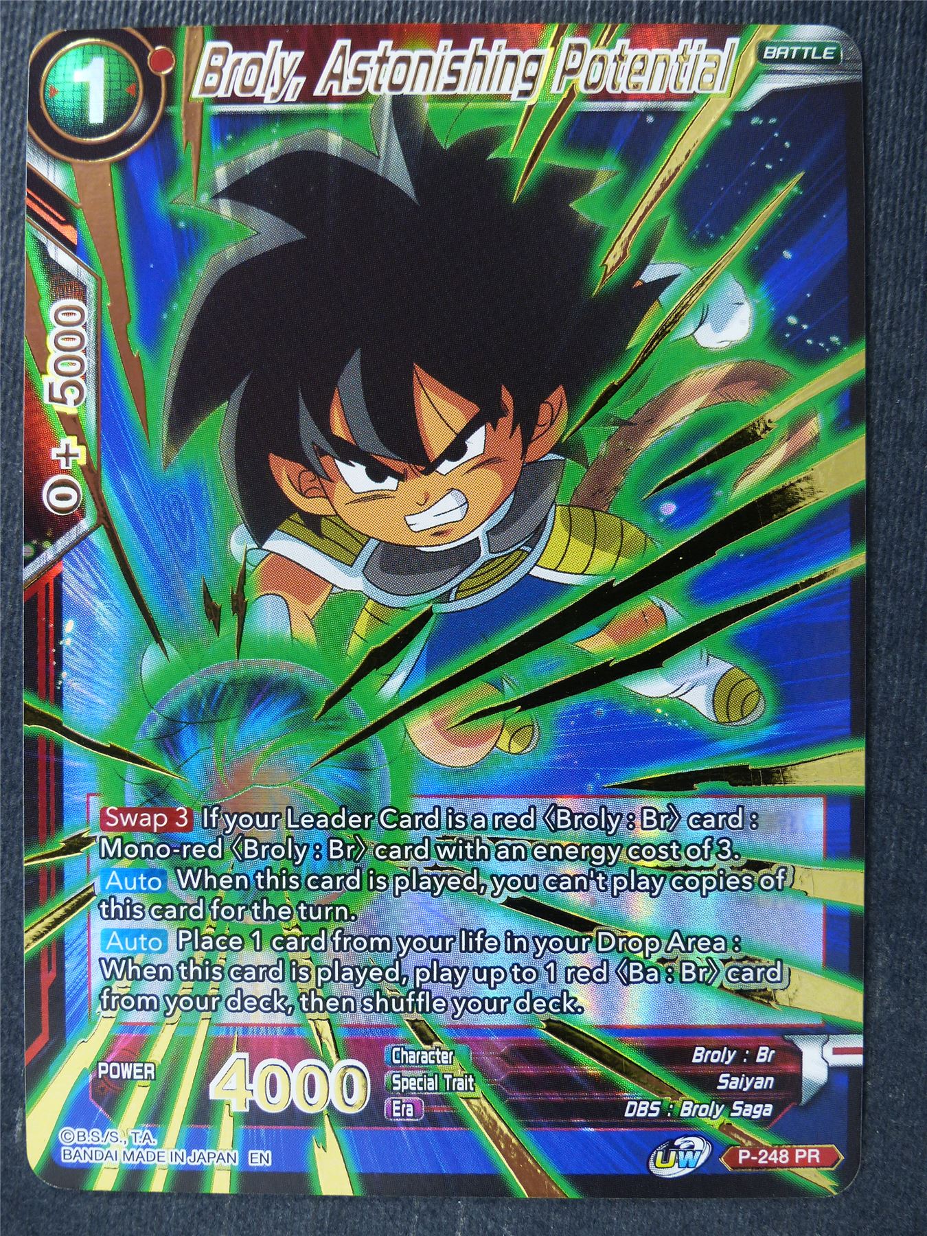Broly Astonishing Potential Foil - Mythic Booster - Dragon Ball Super Card #431