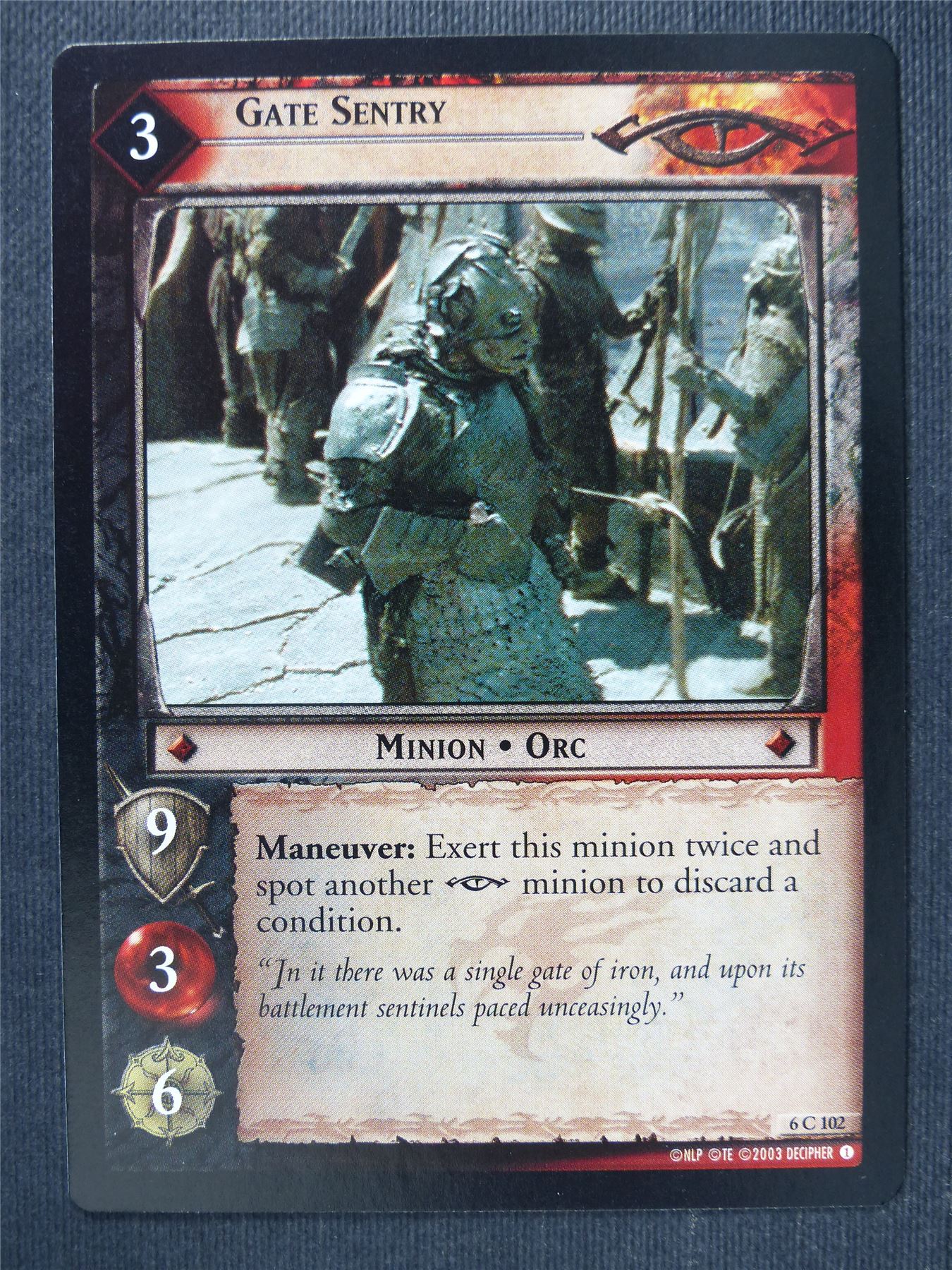 Gate Sentry 6 C 102 - LotR Cards #3OQ