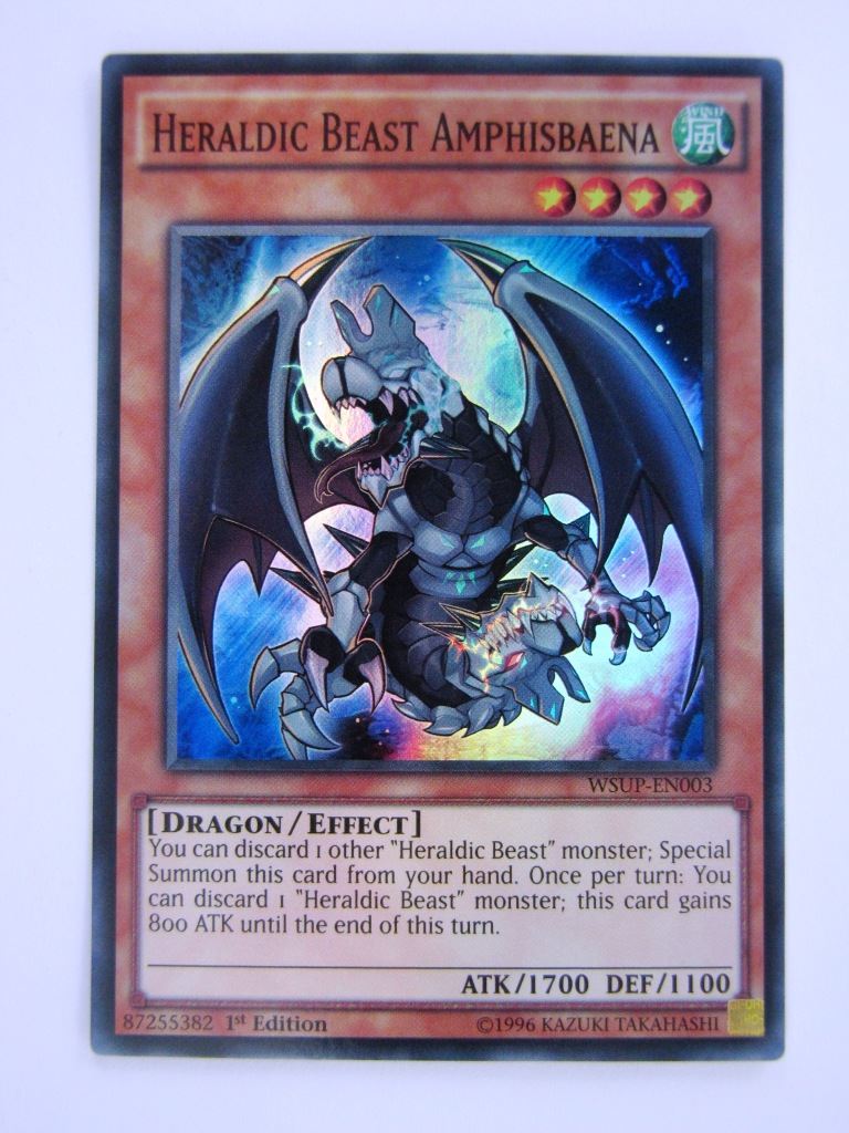 Yugioh Cards: HERALDIC BEAST AMPHISBAENA WSUP SUPER RARE # 2E2