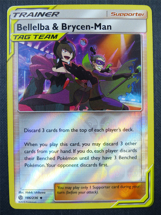 Bellelba & Brycen-Man 186/236 Reverse Holo - Pokemon Card #4R8