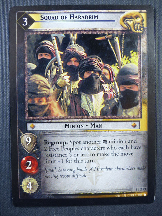 Squad of Haradrim 11 U 99 - LotR Card #76J