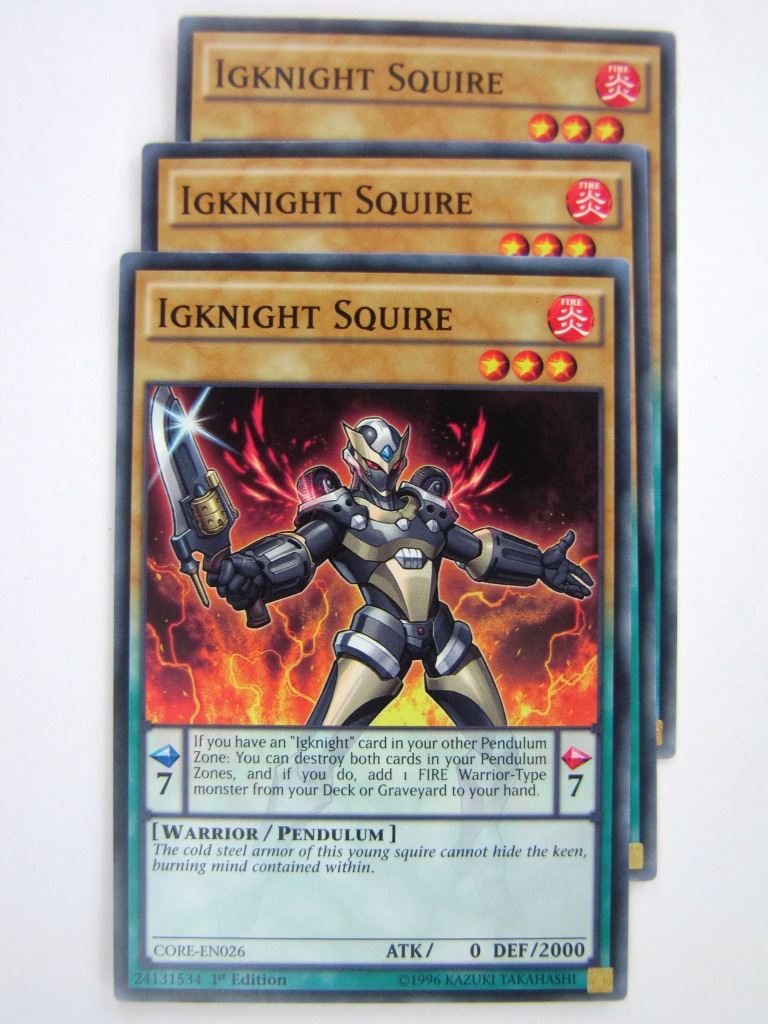 Yugioh Cards: IGKNIGHT SQUIRE CORE x3 # 1I71