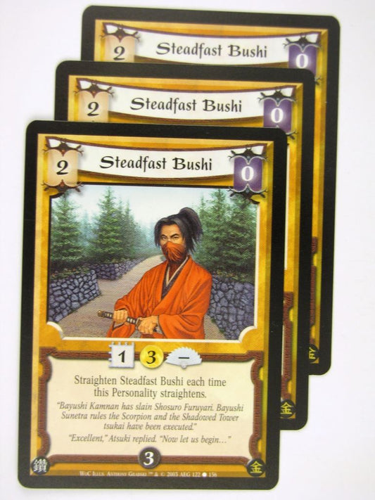 Vintage L5R Cards: STEADFAST BUSHI x3 # 16J58