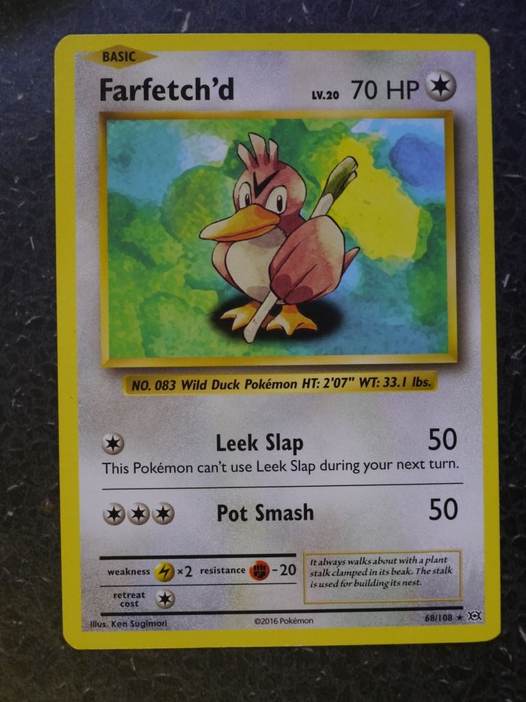 Pokemon Cards: FARFETCH'D 68/108 RARE # 5J59