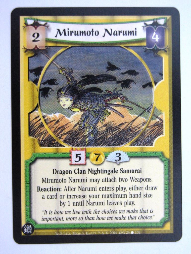 Vintage L5R Cards: MIRUMOTO NARUMI # 27G46