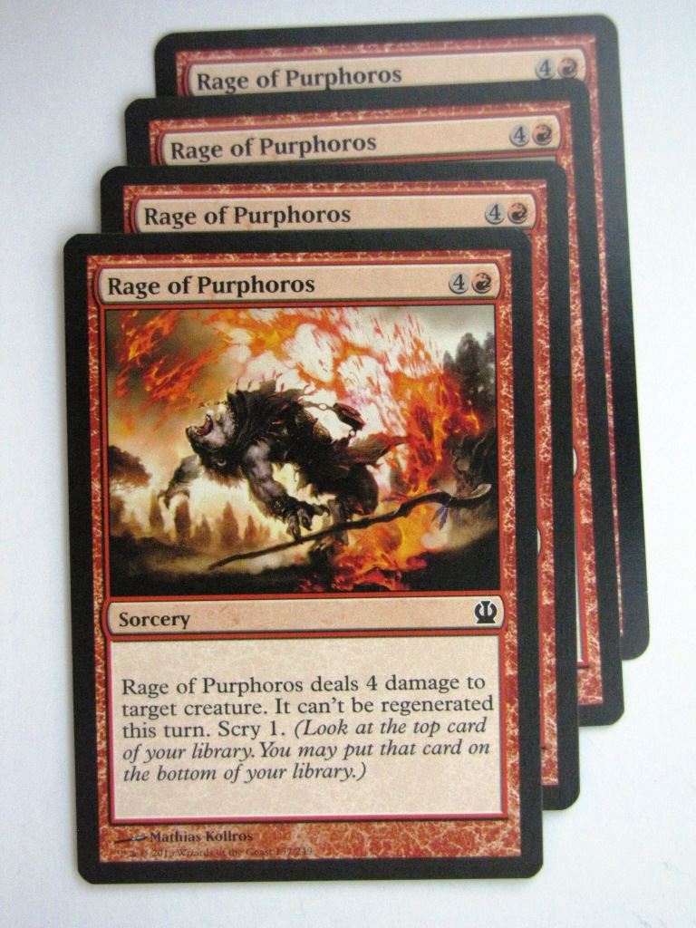 MTG Magic Cards: RAGE OF PURPHOROS x4 Theros playset # 24A7