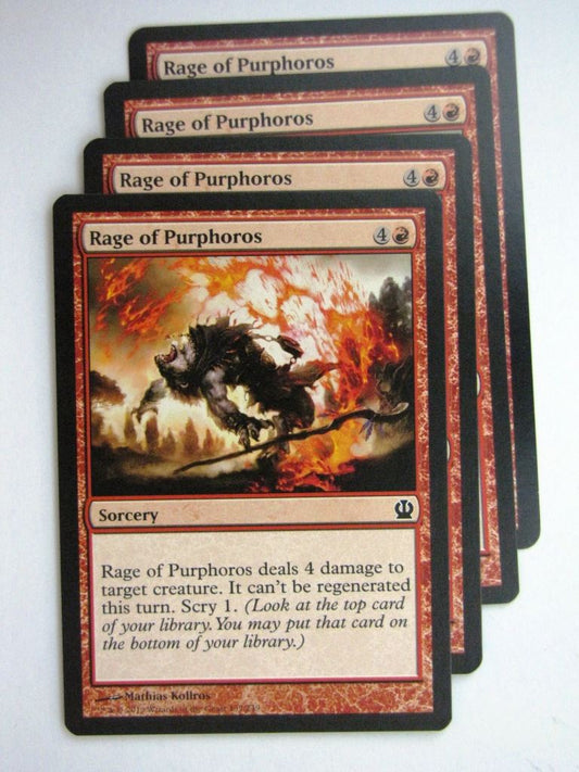 MTG Magic Cards: RAGE OF PURPHOROS x4 Theros playset # 24A7