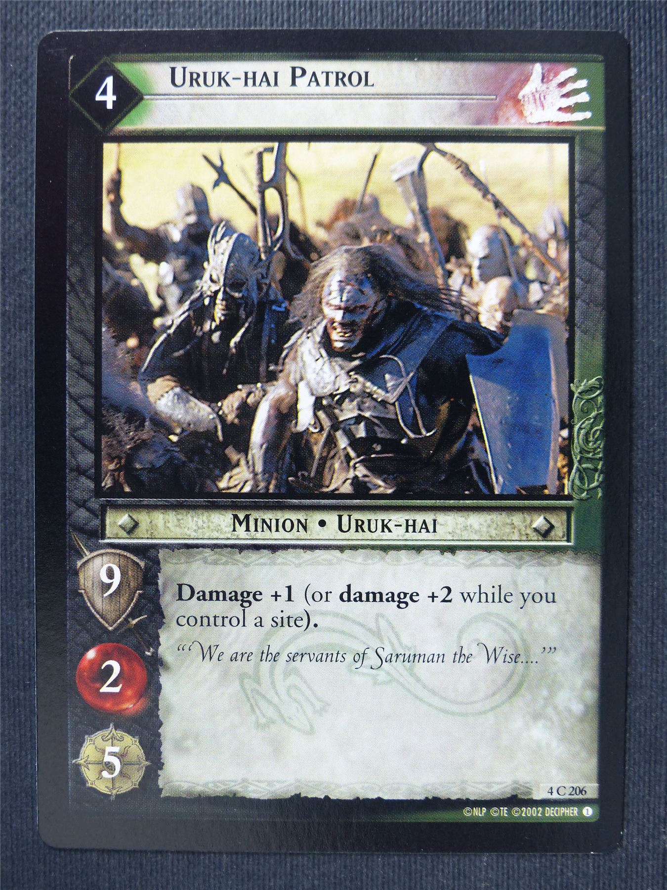 Uruk-Hai Patrol 4 C 206 - LotR Cards #3O9