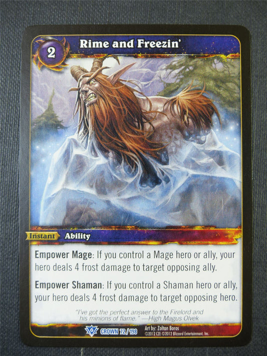 Rime and Freezin' 72/198 - WoW Card #18K