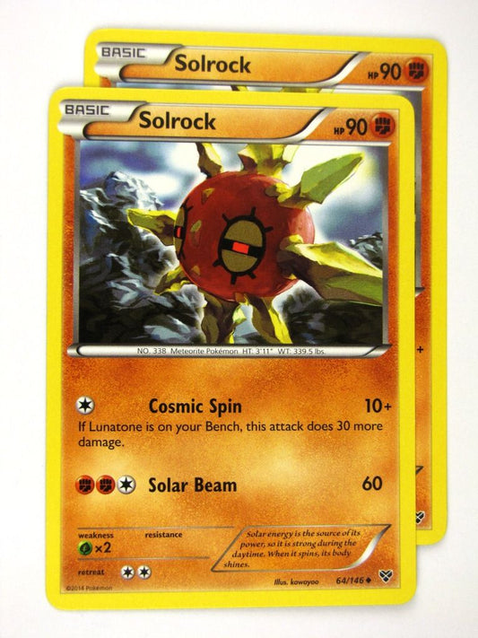 Pokemon Cards: SOLROCK 64/146 x2: X & Y