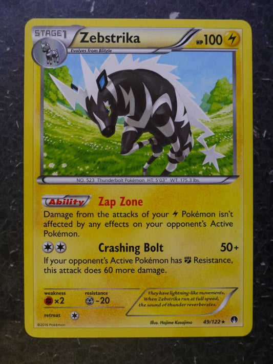 Pokemon Cards: ZEBSTRIKA 49/122 RARE # 7C31