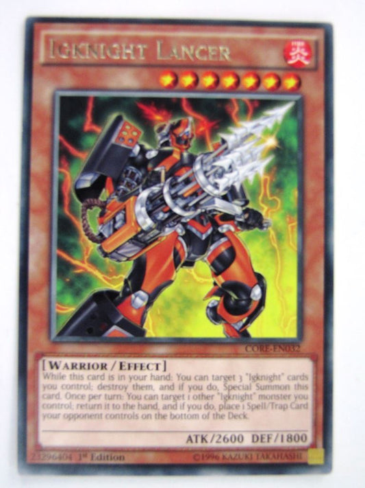 Yugioh Cards: IGKNIGHT LANCER CORE RARE # 4F77