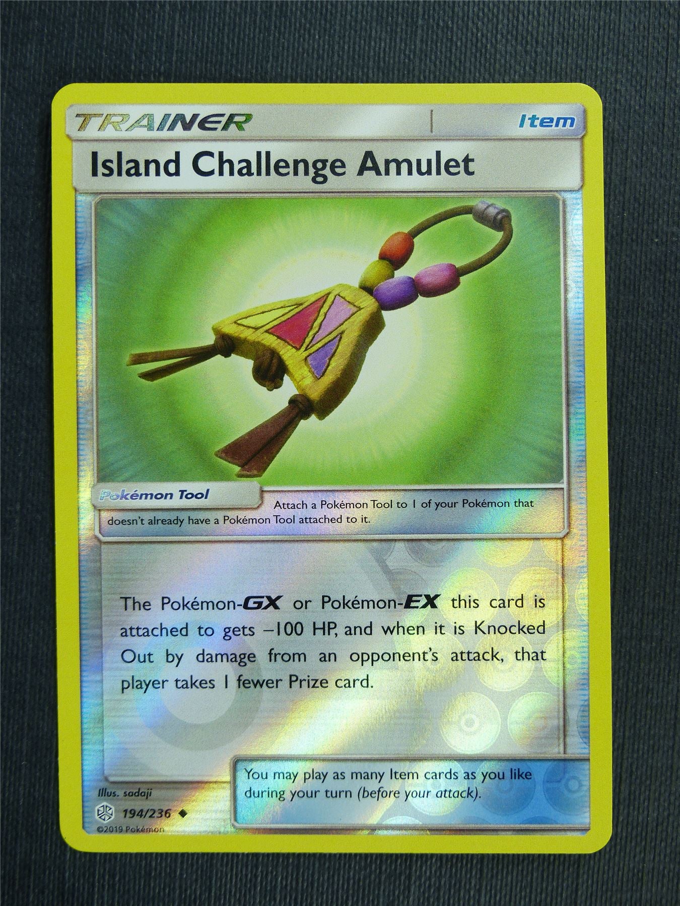 Island Challenge Amulet 194/236 Reverse Holo - Pokemon Cards #5NP