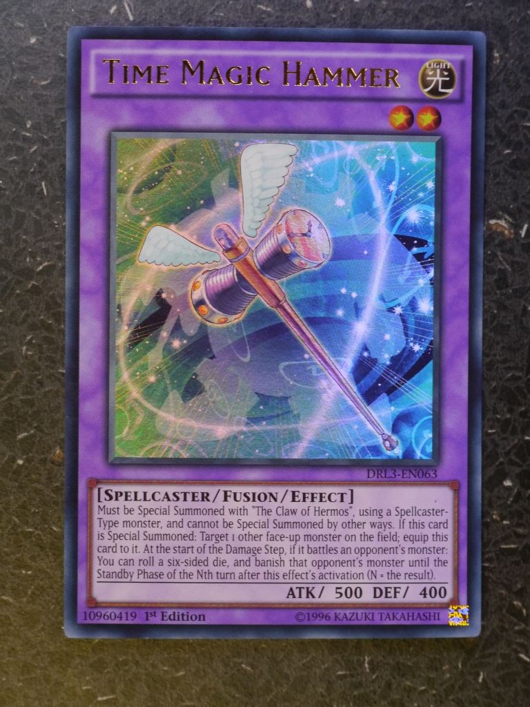 Yugioh Cards: TIME MAGIC HAMMER DRL3 ULTRA RARE # 8E19