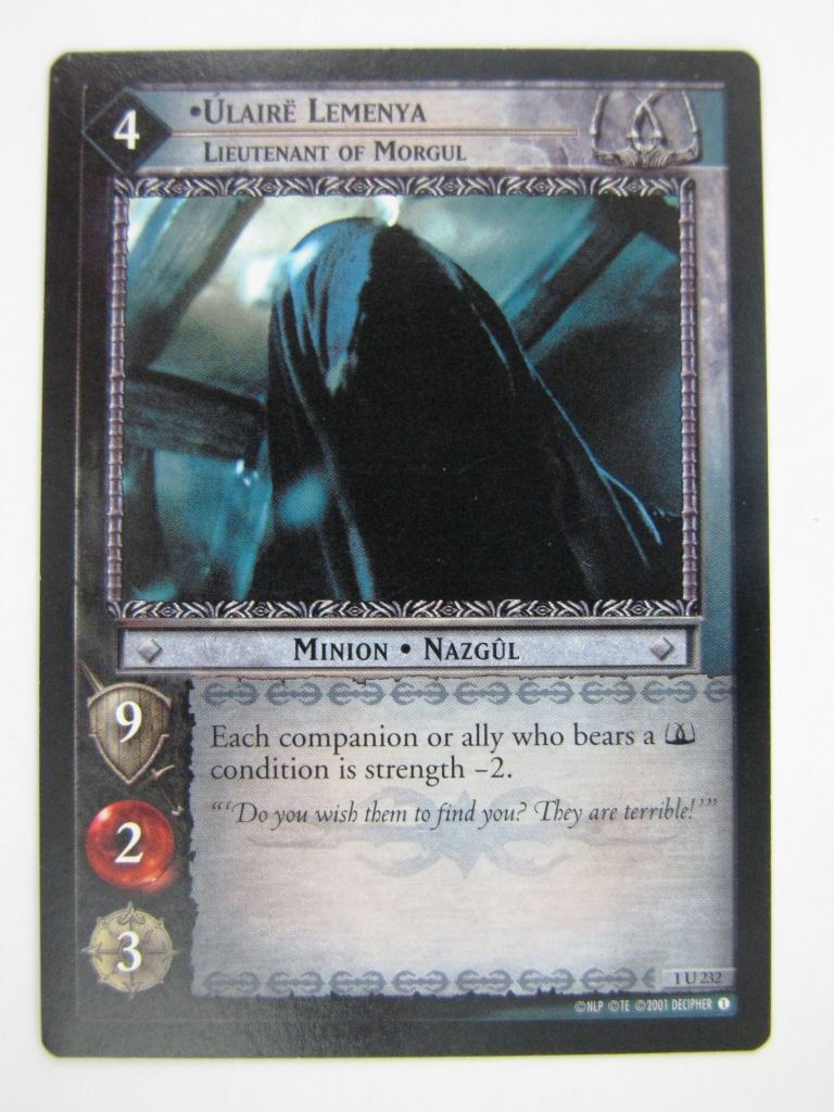 LOTR Cards: ULAIRE LEMENYA 1 U 232 # 9E40