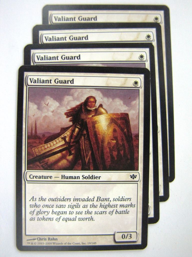 MTG Magic Played Cards: VALIANT GUARD x4 # 7J64