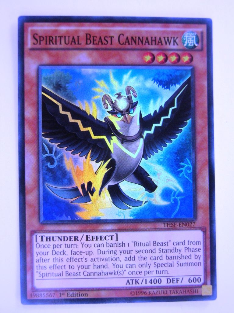 Yugioh Cards: SPIRITUAL BEAST CANNAHAWK THSF SUPER RARE # 11J53