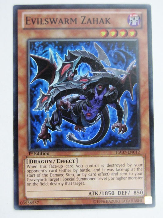 Yugioh Played Cards: EVILSWARM ZAHAK HA07 SUPER RARE # 29H1