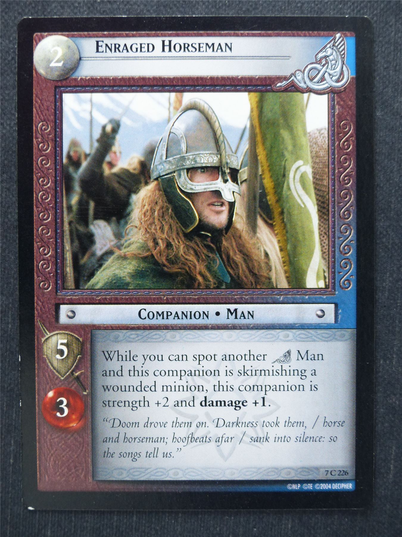 Enraged Horseman 7 C 226 - LotR Cards #QL