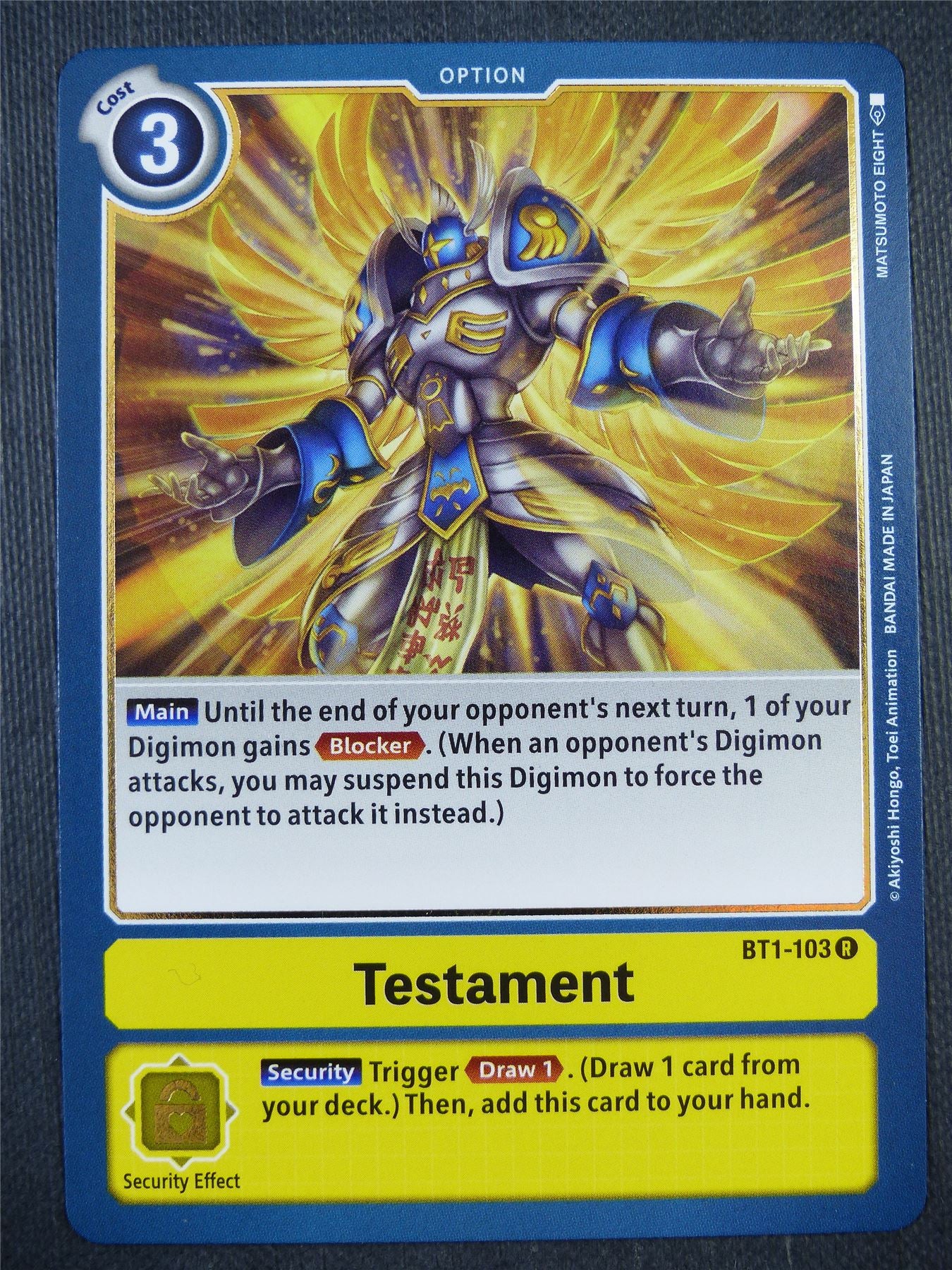 Testament BT1-103 R - Digimon Card #9G5