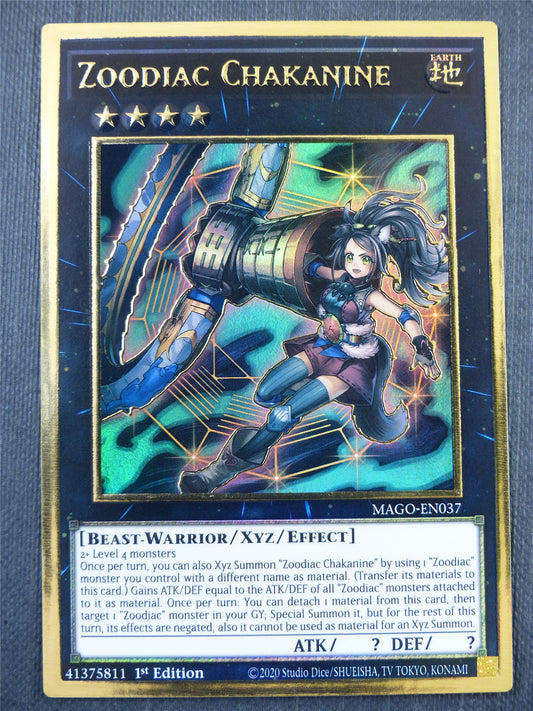 Zoodiac Chakanine MAGO Gold Rare - 1st ed Yugioh Card #3B9