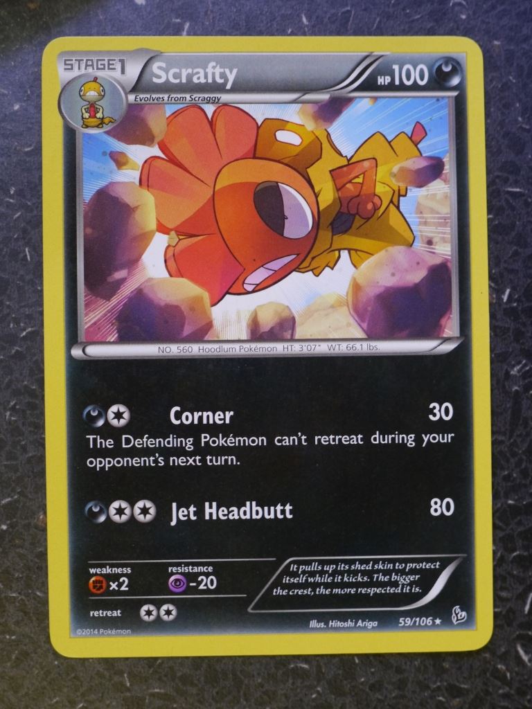 Pokemon Cards: SCRAFTY 59/106 RARE # 6B71