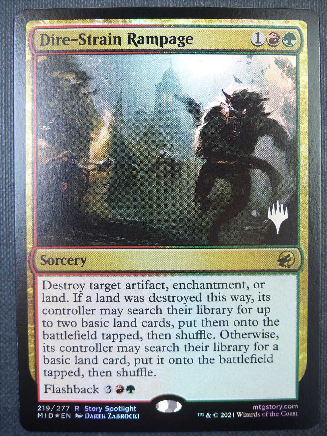 Dire-Strain Rampage Promo stamped Foil - Mtg Card #7LI