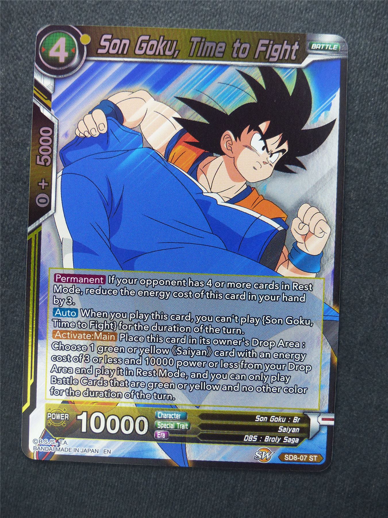 Son Goku Time to Fight Foil - Dragon Ball Super Cards #105