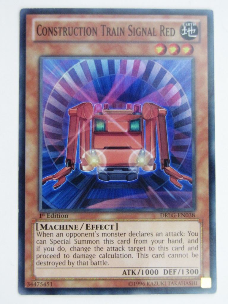 Yugioh Played Cards: CONSTRUCTION TRAIN SIGNAL RED DRLG SUPER RARE # 29H33