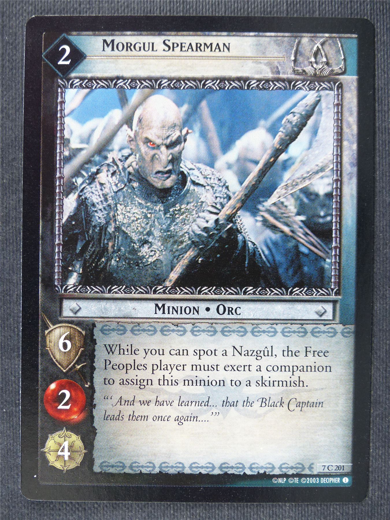 Morgul Spearman 7 C 201 - LotR Cards #3K7