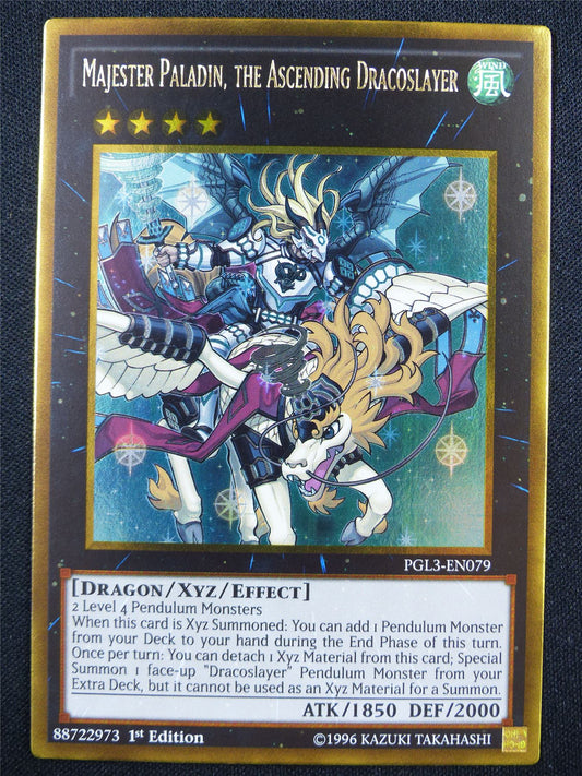 Majester Paladin The Ascending Dracoslayer PGL3 Gold Rare - 1st ed Yugioh Card #382