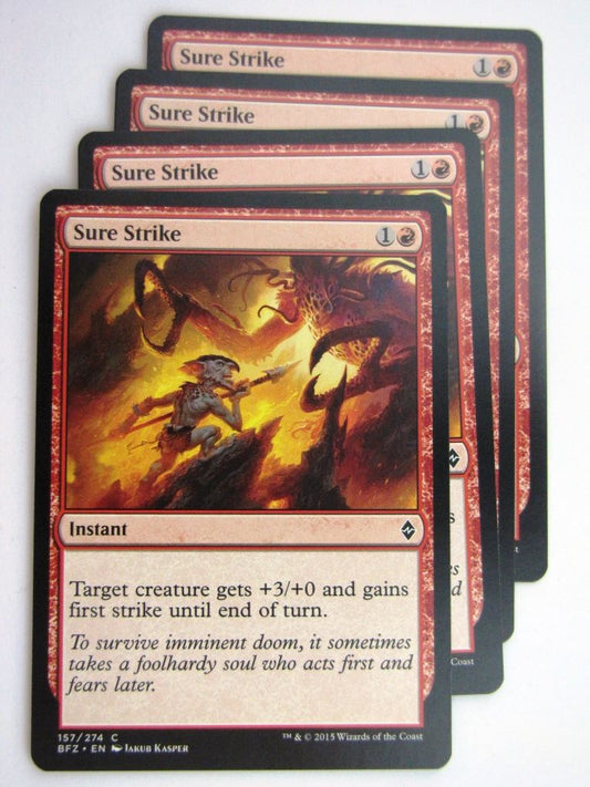 MTG Cards: BATTLE FOR ZENDIKAR: SURE STRIKE x4 # 37A46