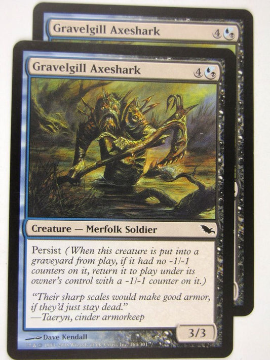 MTG Magic: the Gathering Cards: GRAVEGILL AXESHARK x2: SHM