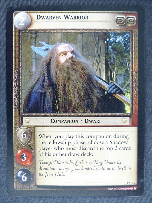 Dwarven Warrior 12 C 7 - played - LotR Cards #TN