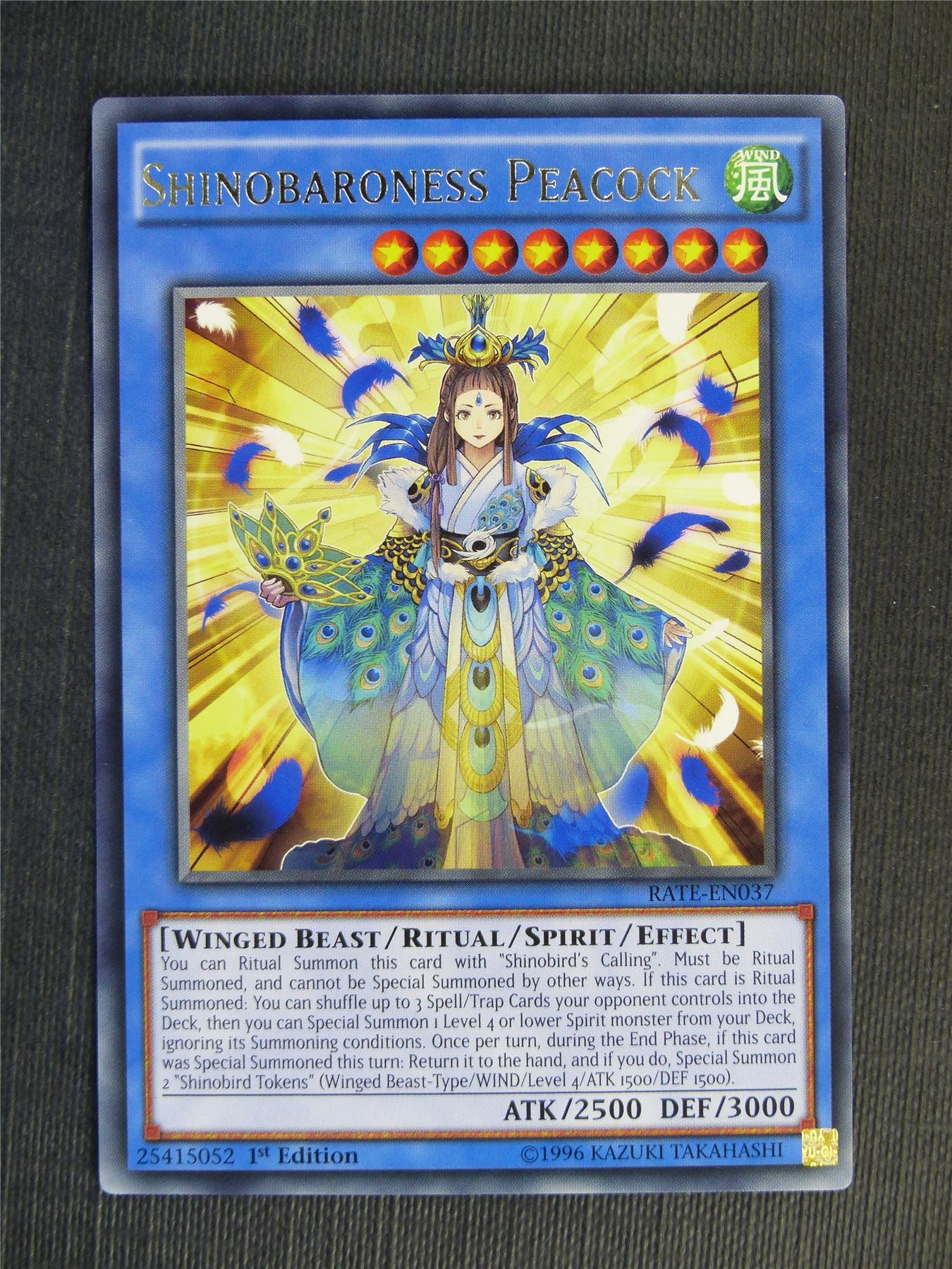 Shinobaroness Peacock RATE Rare - 1st ed - Yugioh Cards #SB