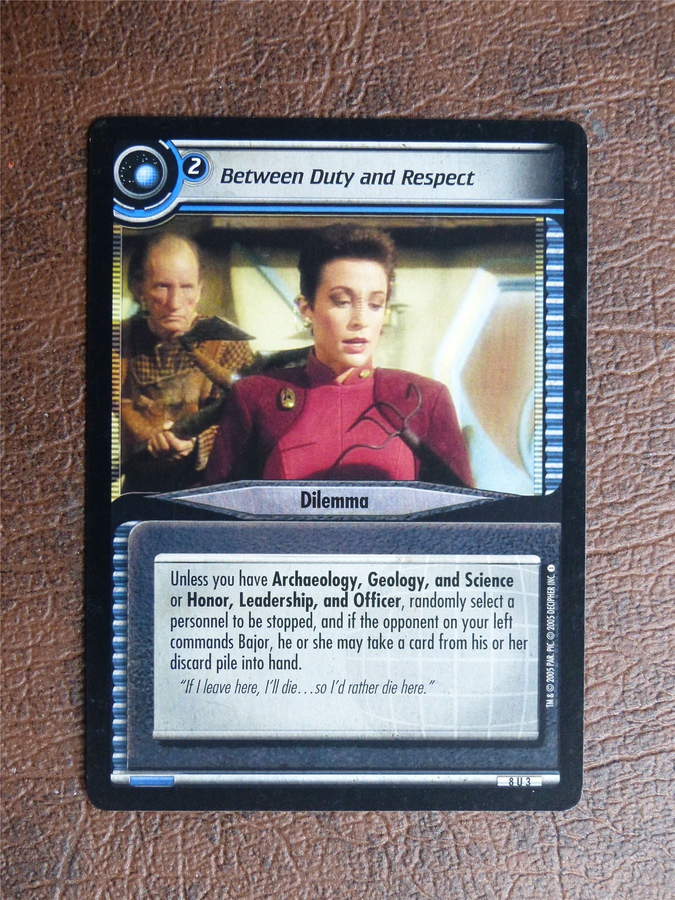 Between Duty and Respect - Star Trek CCG TCG Card #YU