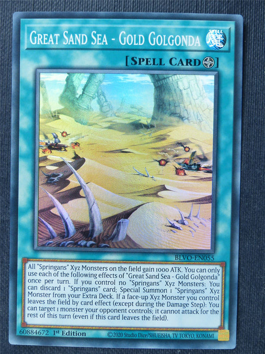 Great Sand Sea - Gold Golgonda BLVO Super Rare - 1st ed Yugioh Cards #37H