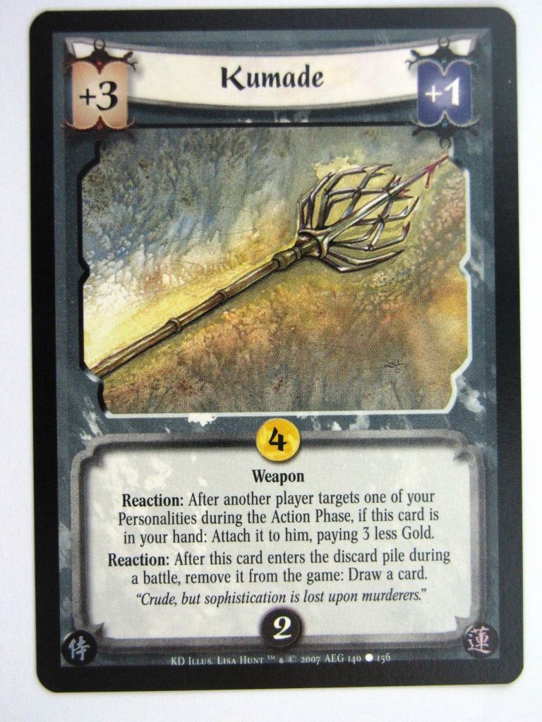 Vintage L5R Cards: KUMADE # 27E60