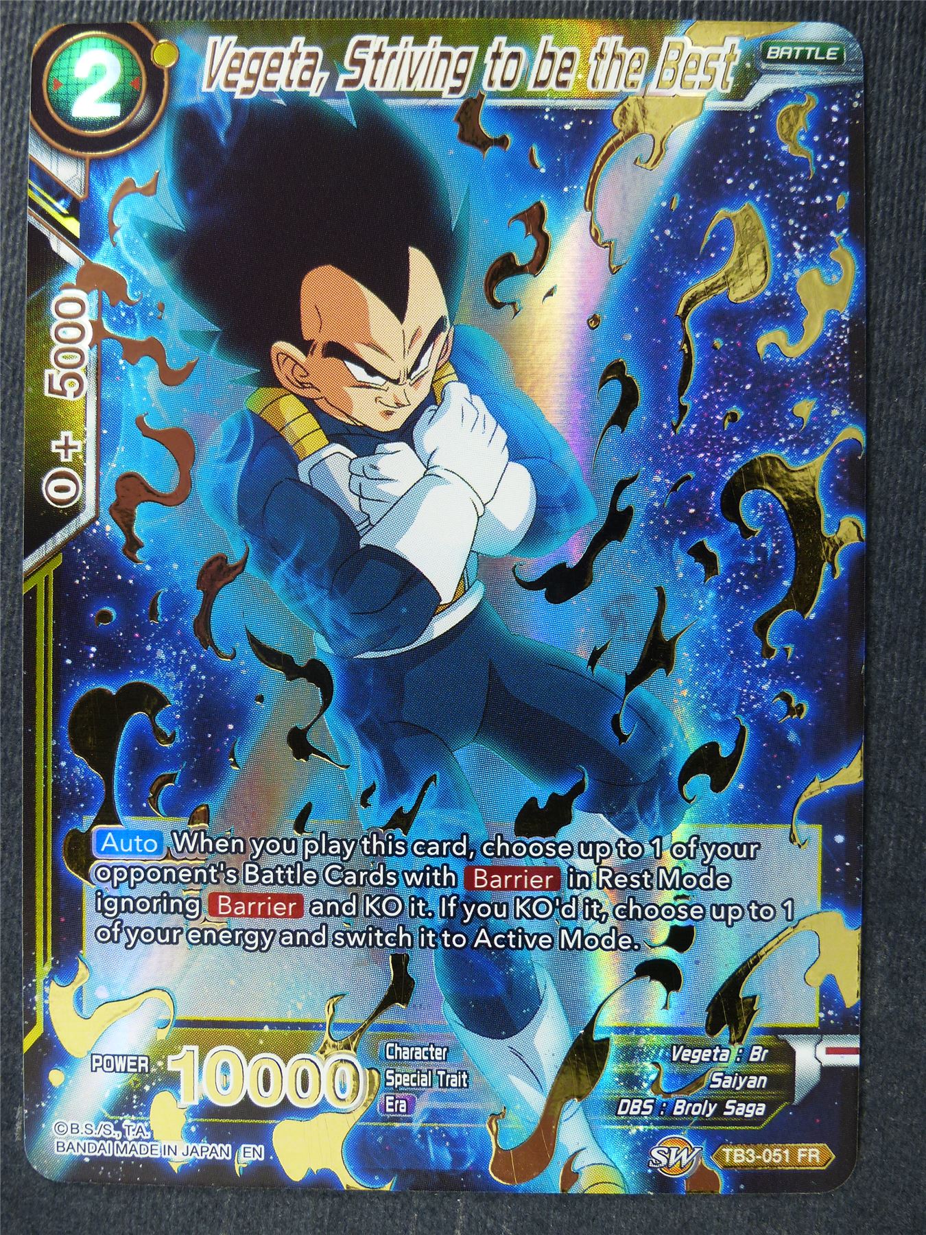 Vegeta Striving to be the Best Foil - Mythic Booster - Dragon Ball Super Card #42T