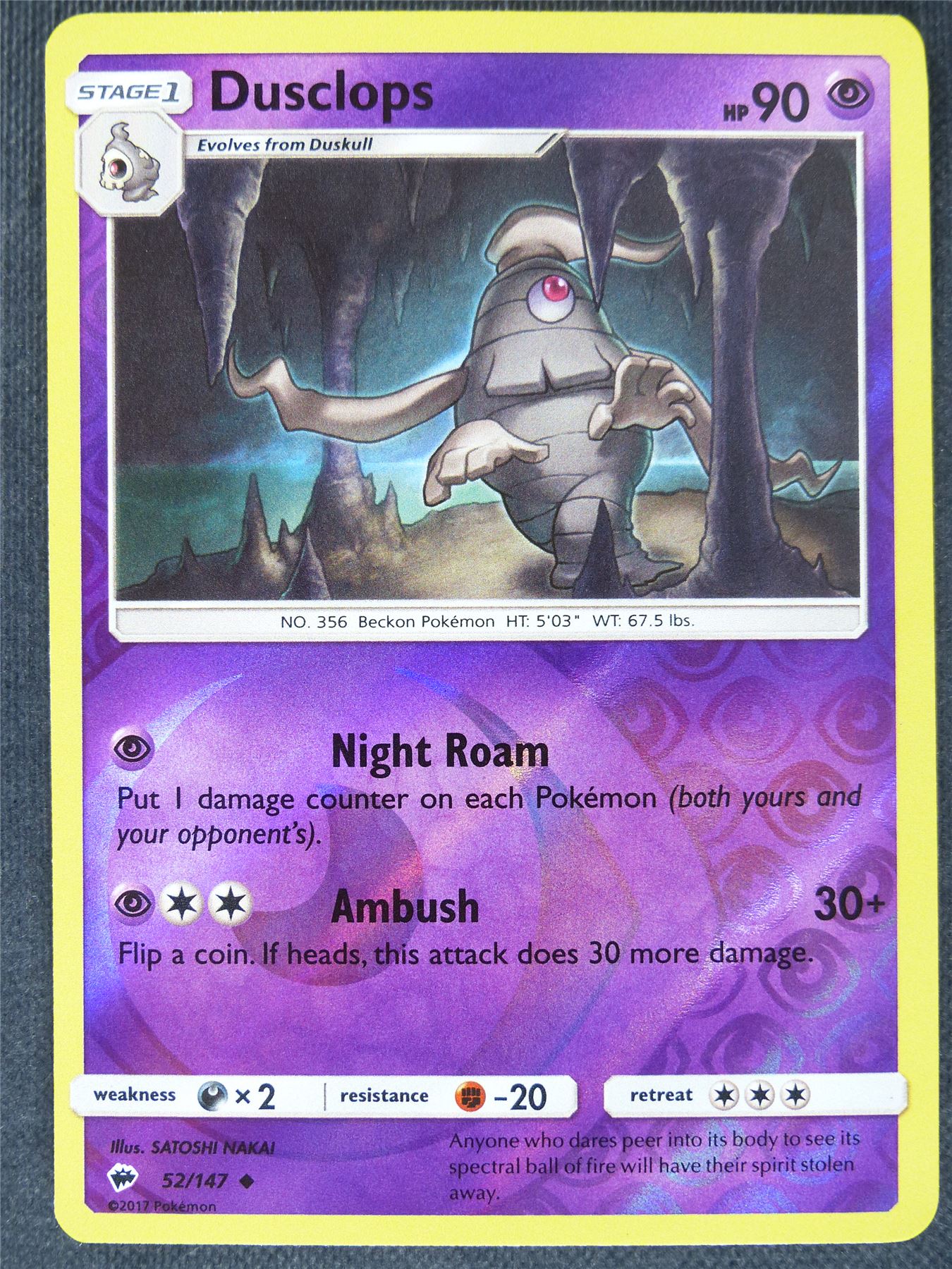 Dusclops 52/147 Reverse Holo - Pokemon Cards #CA