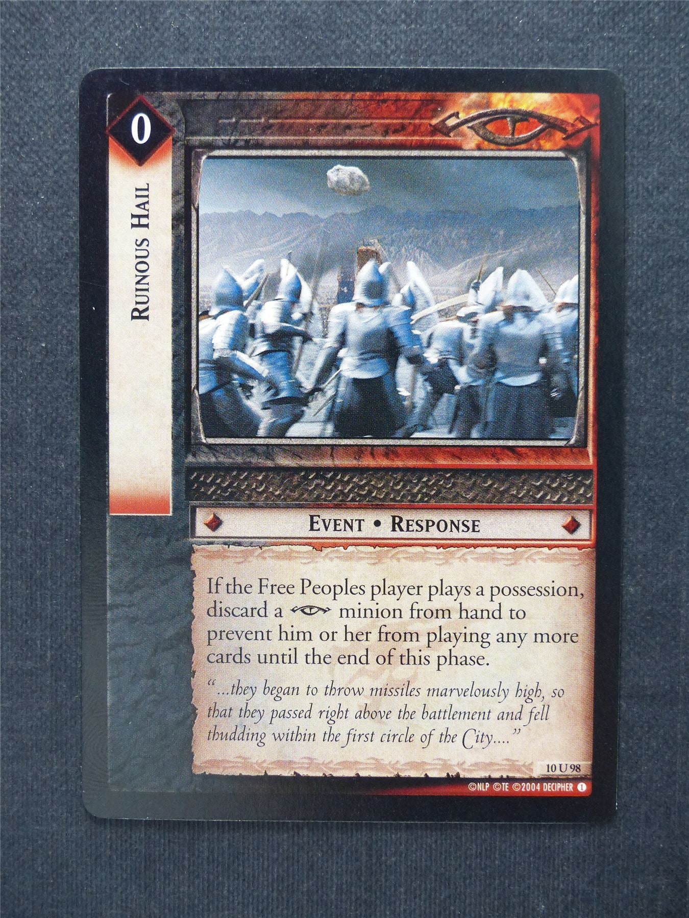 Ruinous Hail 10 U 98 - LotR Cards #8N