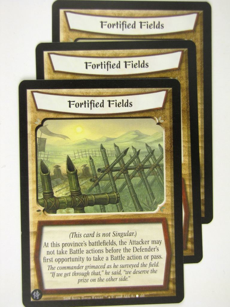 Vintage L5R Cards: FORTIFIED FIELDS x3 # 17A29