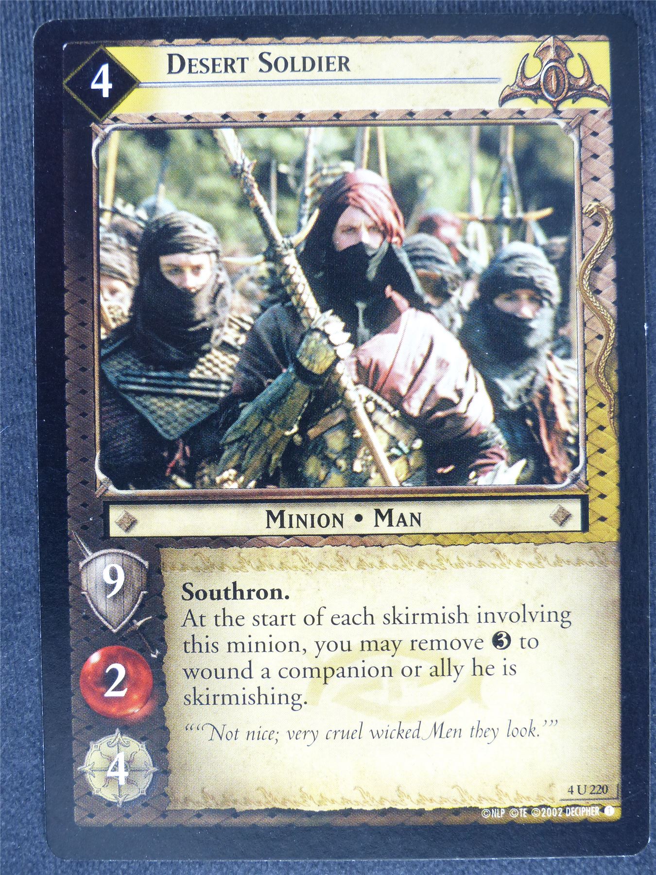 Desert Soldier 4 U 220 - played - LotR Cards #GB