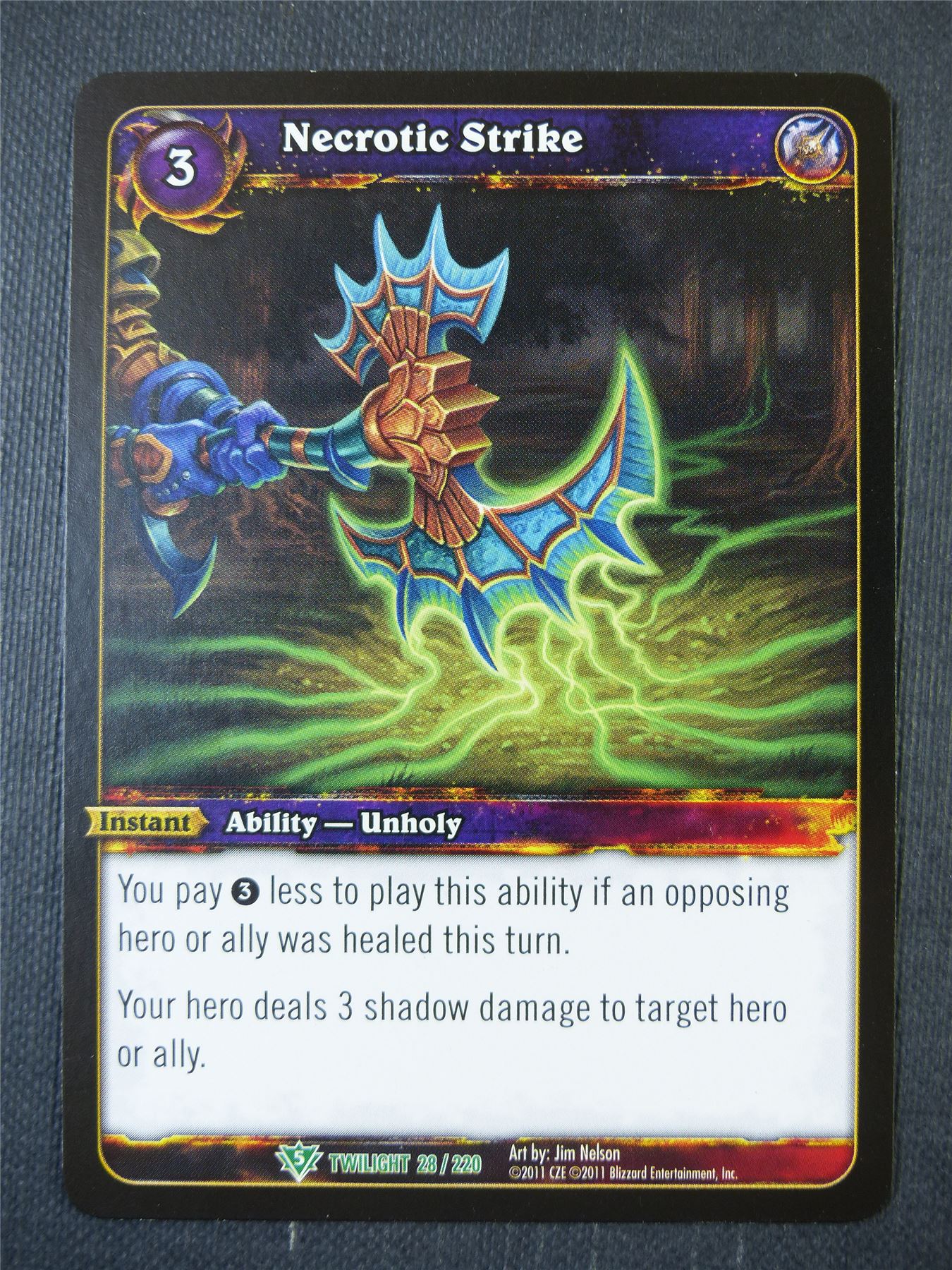 Necrotic Strike 28/220 - WoW Card #14H